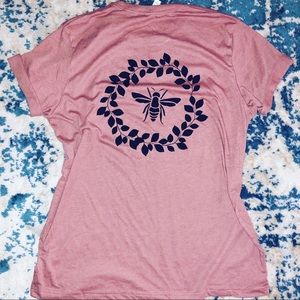 NEW *Hand crafted* Navy blue bee logo shirt